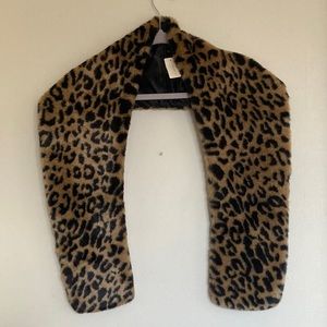 NWT Forever 21 Fuzzy Leopard Print Scarf Soft Grunge Alt Girl 90s Inspired Punk